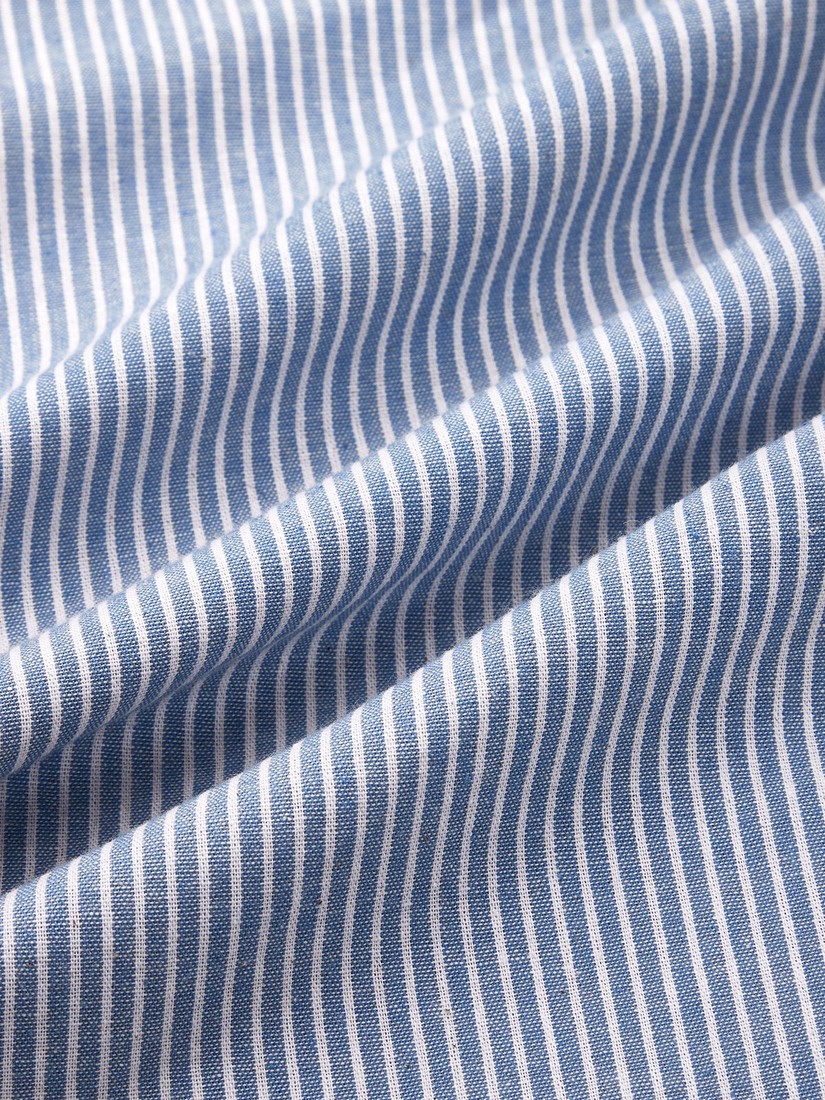 Shirt Collar Short Sleeve Striped Regular Loose Shirt For Women