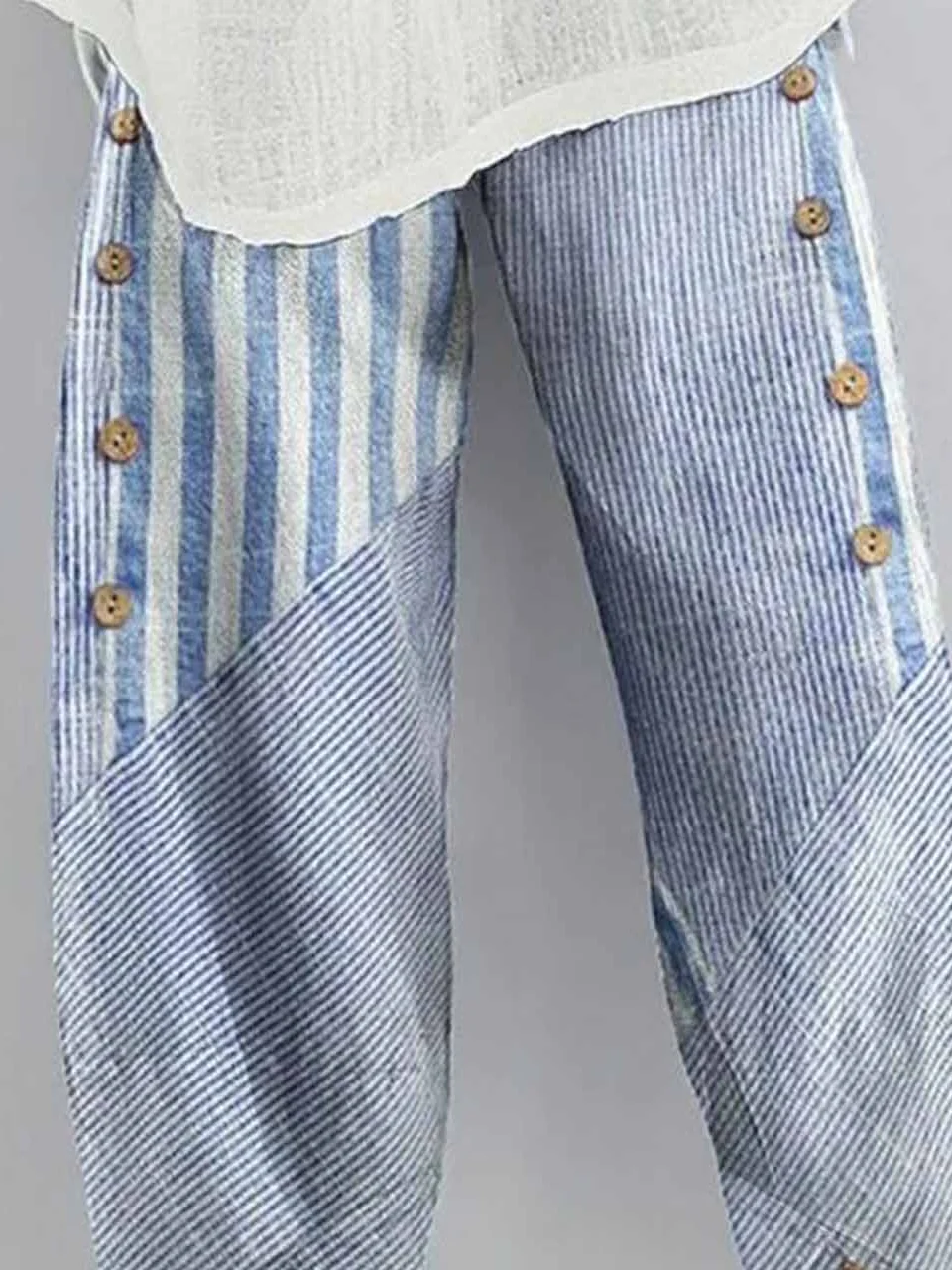 Casual Striped Ankle Pants Pant