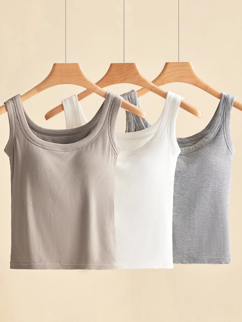Casual Crew Neck Plain Tank Top