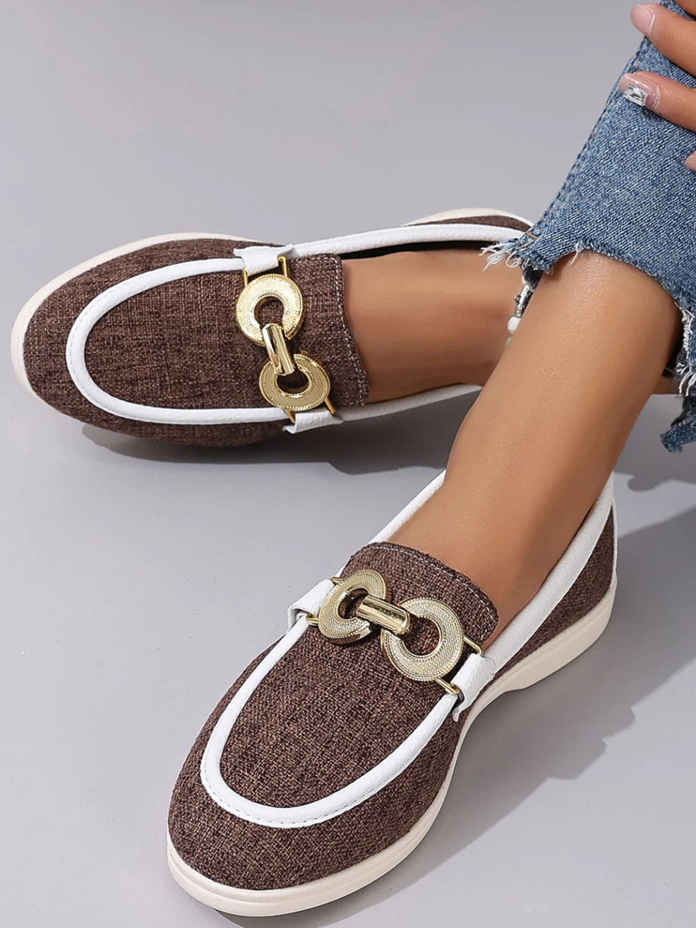 Casual Plain Slip On Flat Heel Shallow Shoes