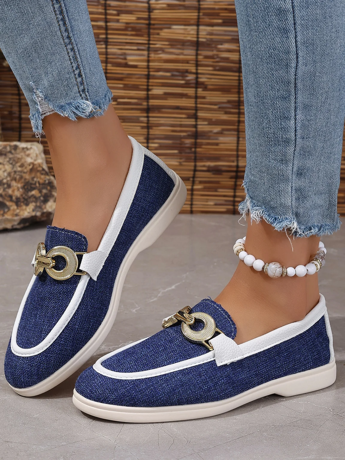 Casual Plain Slip On Flat Heel Shallow Shoes