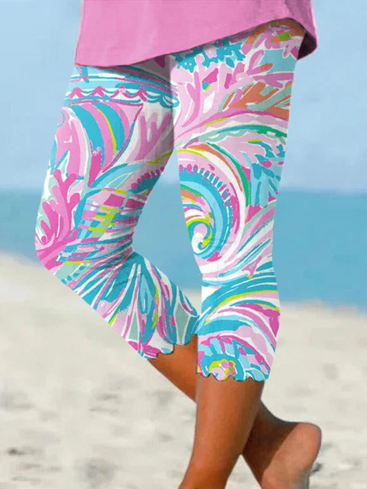 Casual Sea Capris Leggings