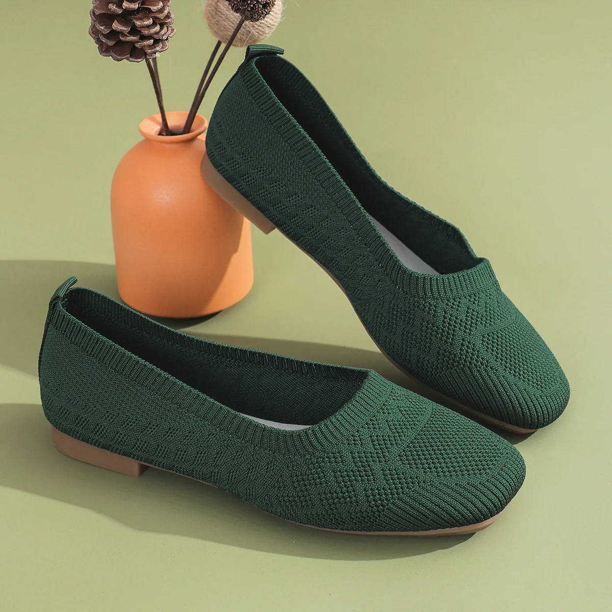 Casual Plain Slip On Flat Heel Shallow Shoes