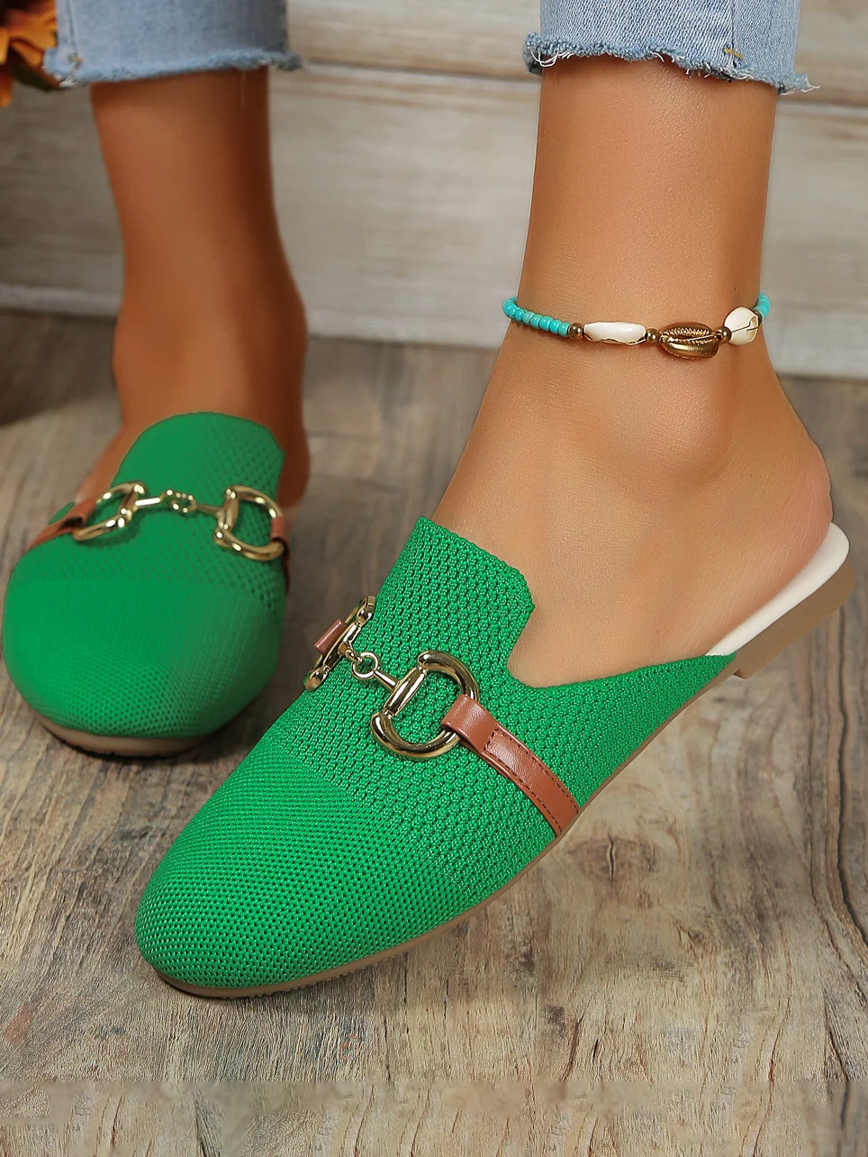 Casual Plain Slip On Flat Heel Mules