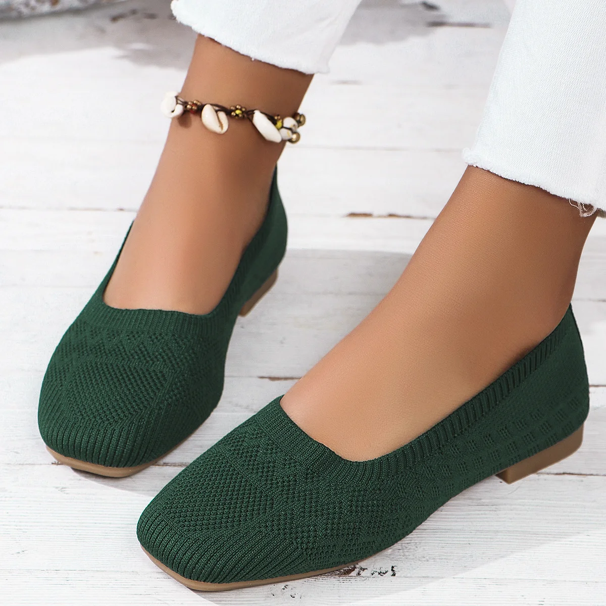 Casual Plain Slip On Flat Heel Shallow Shoes