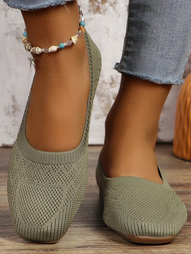 Casual Plain Slip On Flat Heel Shallow Shoes