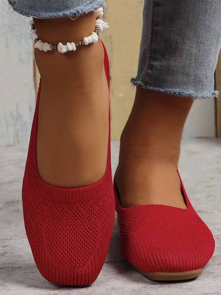 Casual Plain Slip On Flat Heel Shallow Shoes