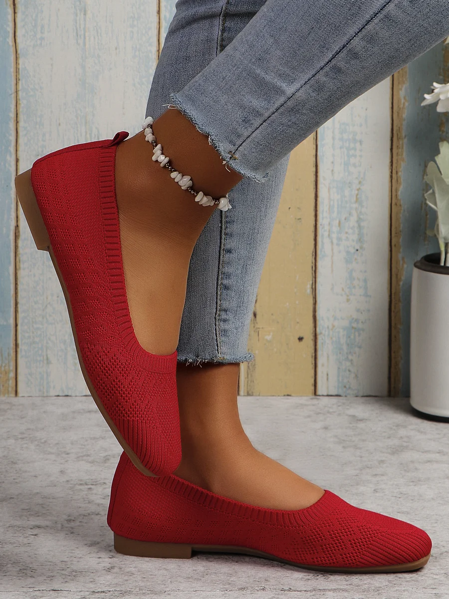 Casual Plain Slip On Flat Heel Shallow Shoes