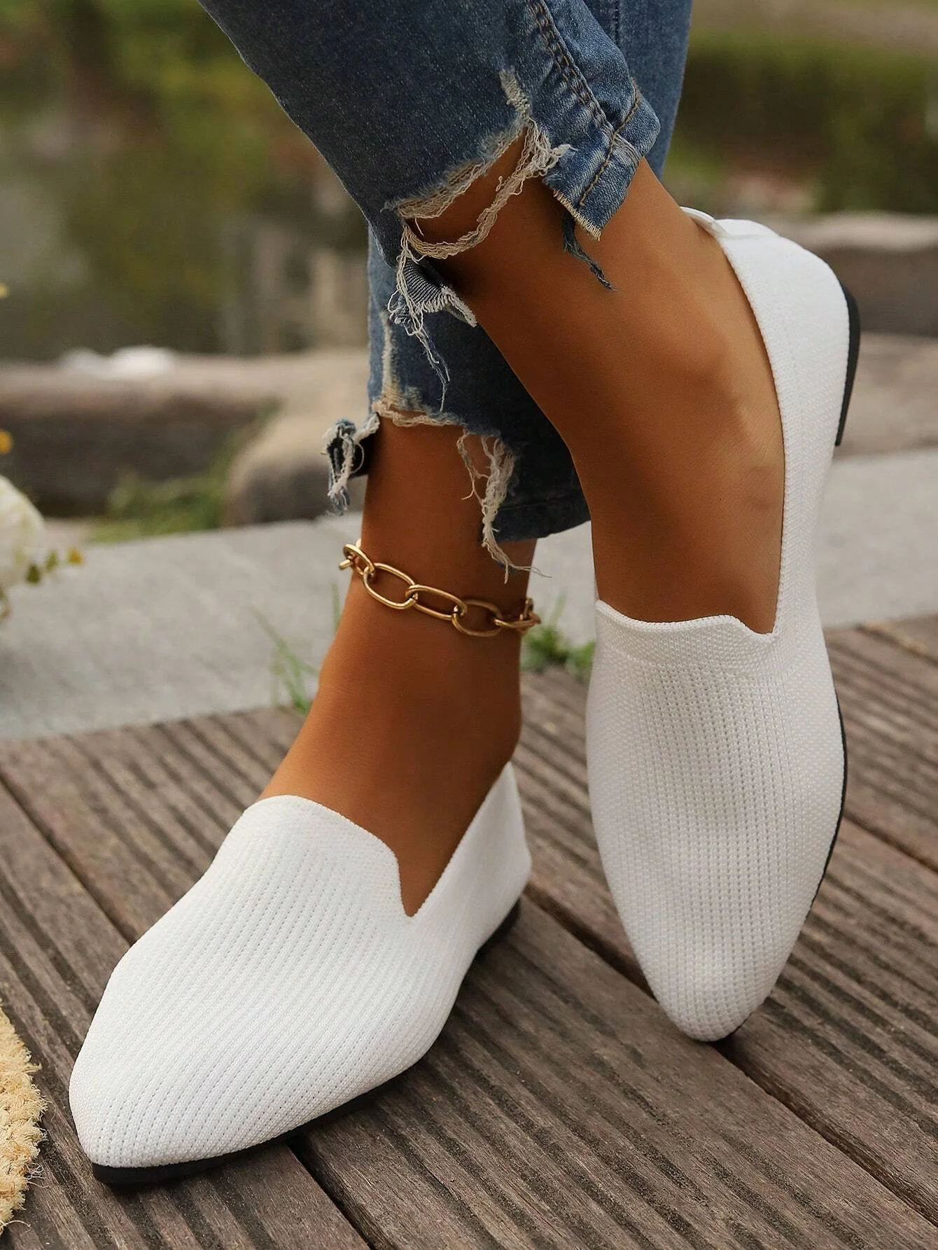 Casual Plain Slip On Flat Heel Shallow Shoes