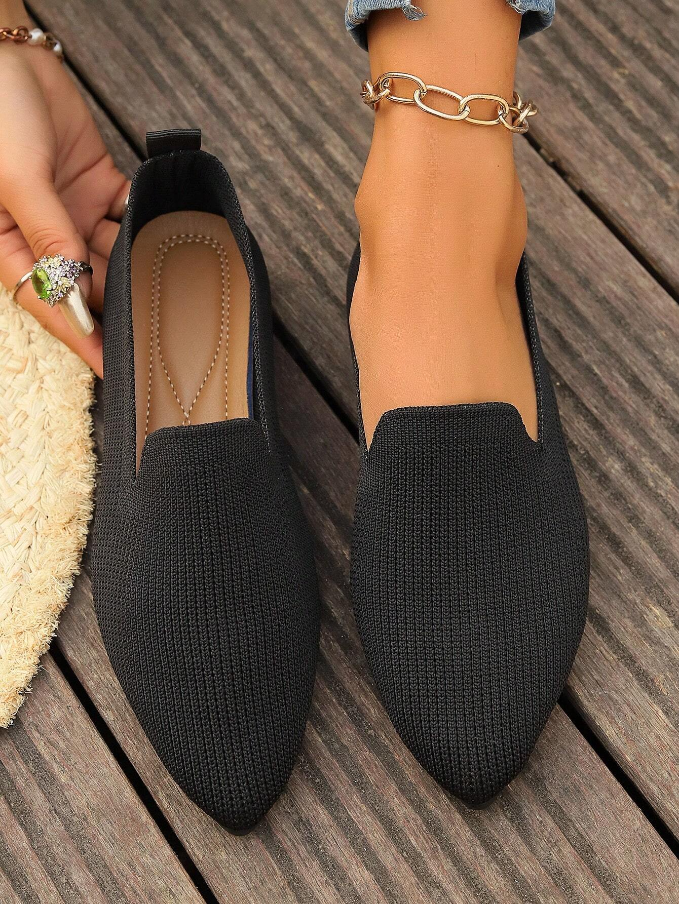 Casual Plain Slip On Flat Heel Shallow Shoes