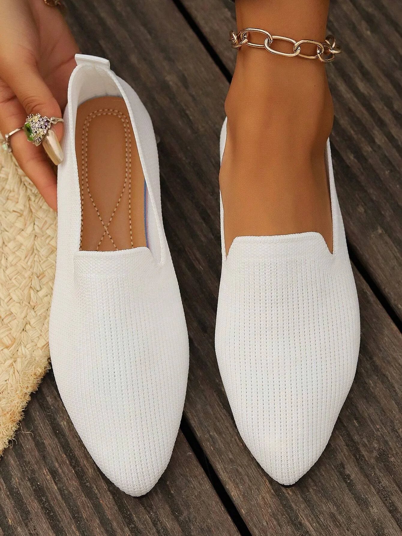 Casual Plain Slip On Flat Heel Shallow Shoes