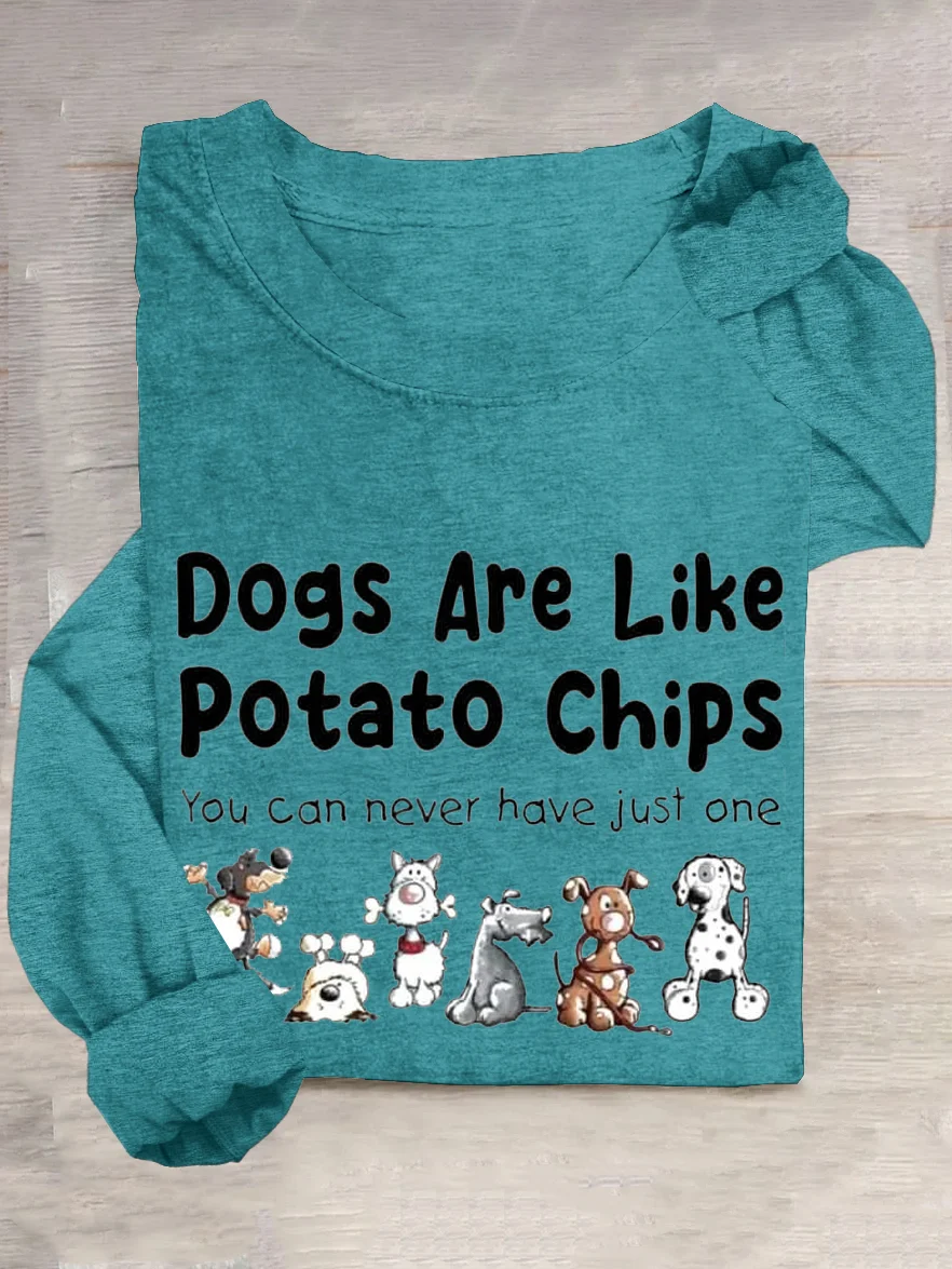 Casual Text Letters Crew Neck Long Sleeve T-shirt