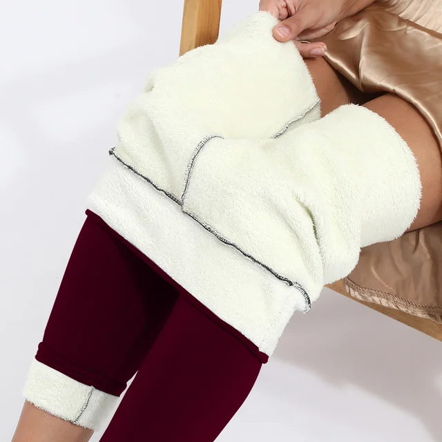 Casual Basics Fleece Plain Skinny Soft Clouds Ankle Pants Leggings