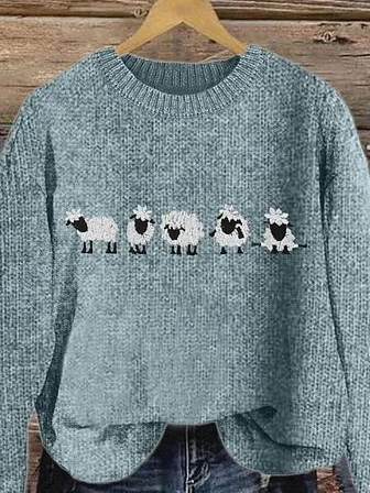 Women Knitted Animal Long Sleeve Comfy Casual Sweater