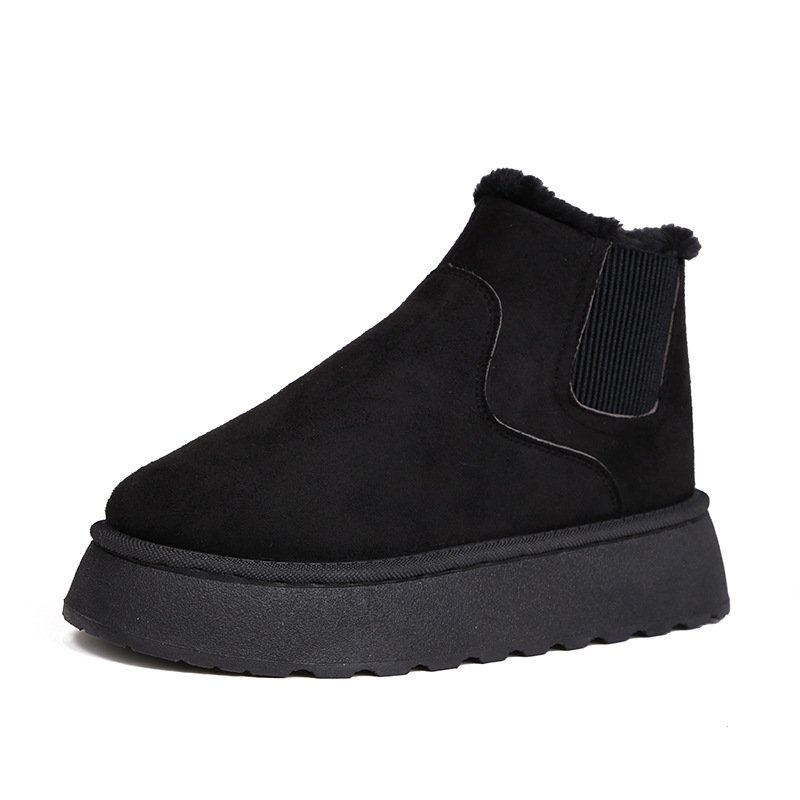 Casual Plain Slip On Block Heel Snow Boots