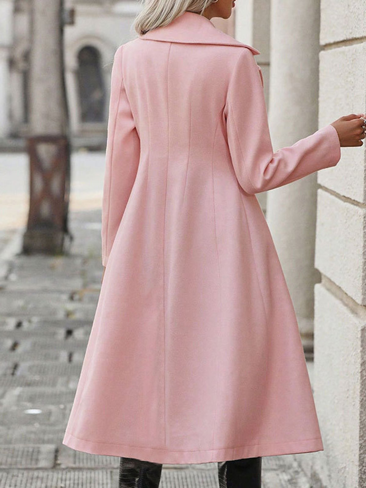 Women Spring/Fall Outerwear Casual Plain Long Sleeve Lapel Collar Jacket