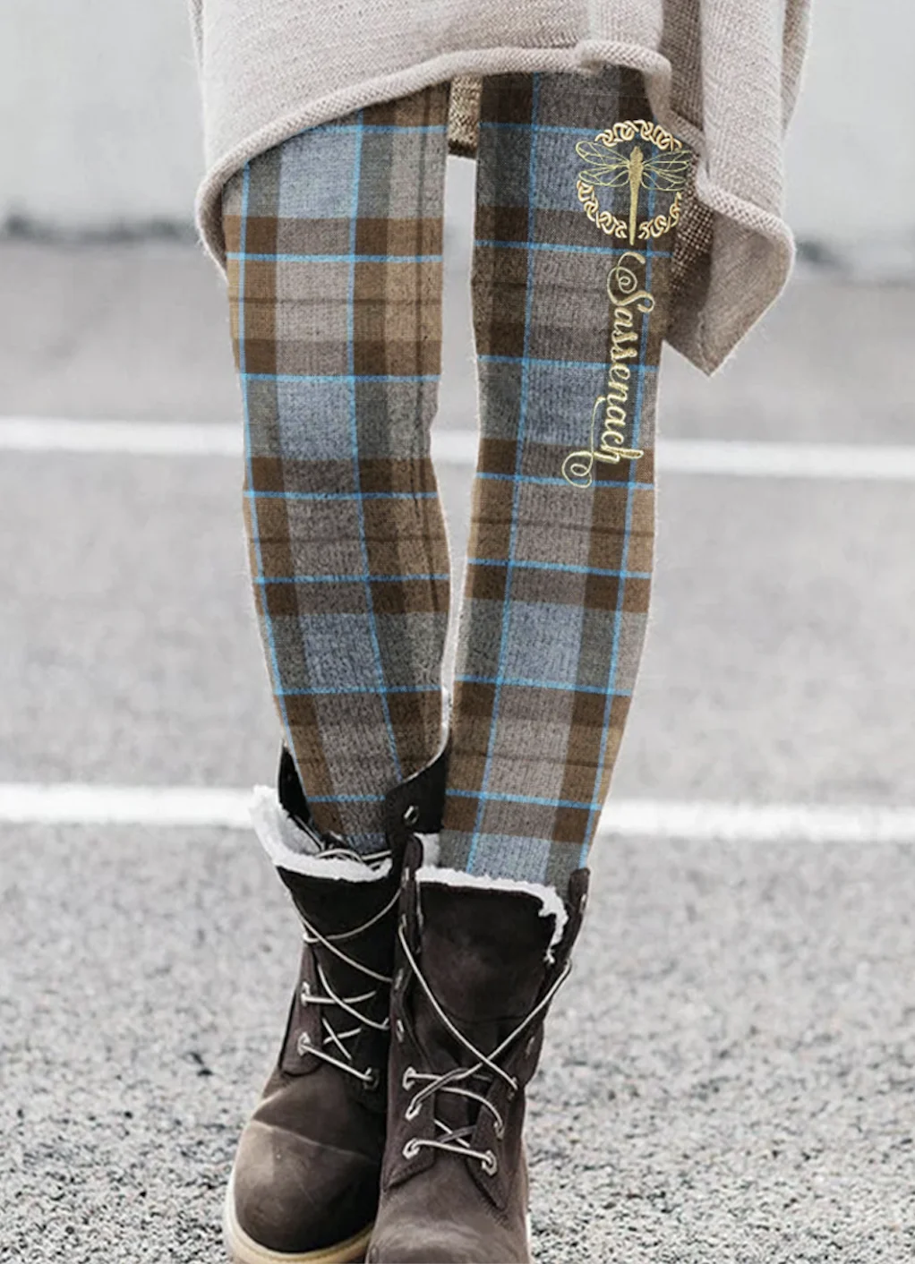 Vintage Plaid Long Leggings