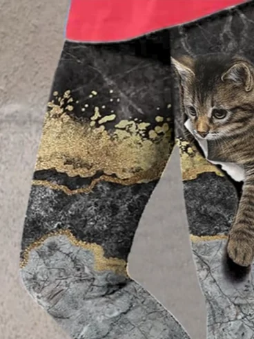 Casual Cat Long Leggings