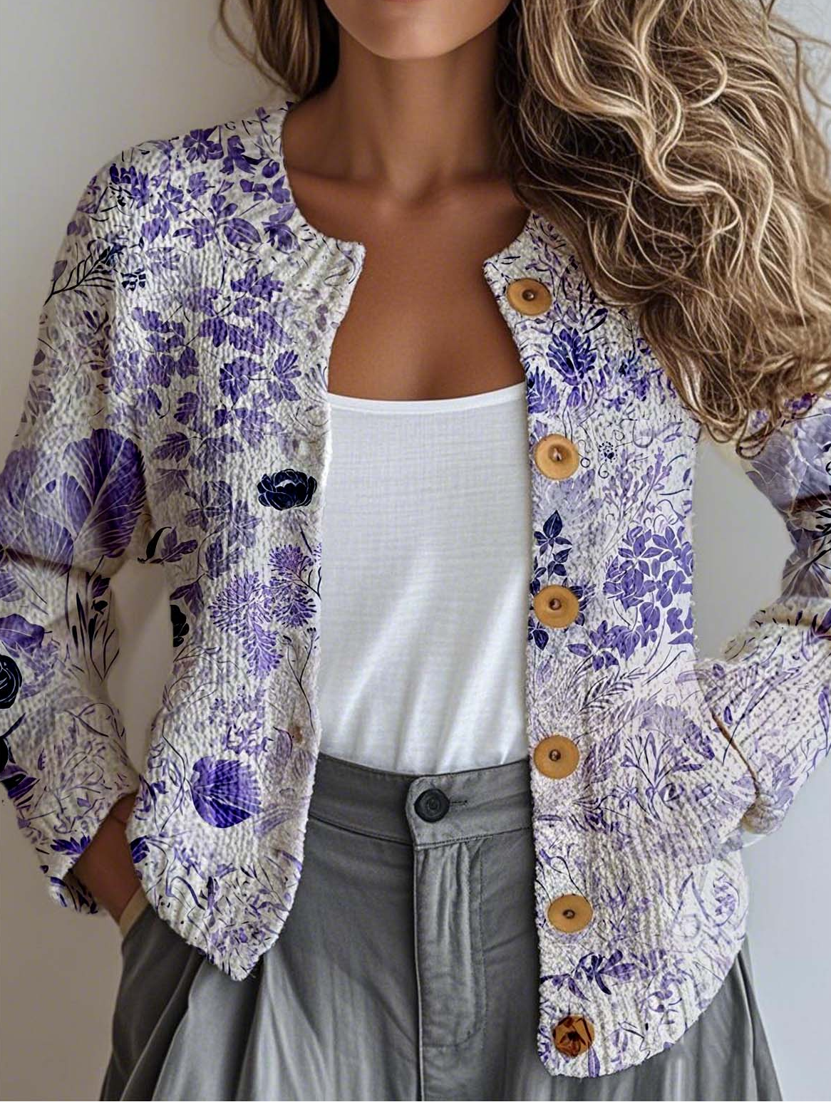 Women Knitted Ethnic Long Sleeve Comfy Vintage Cardigan