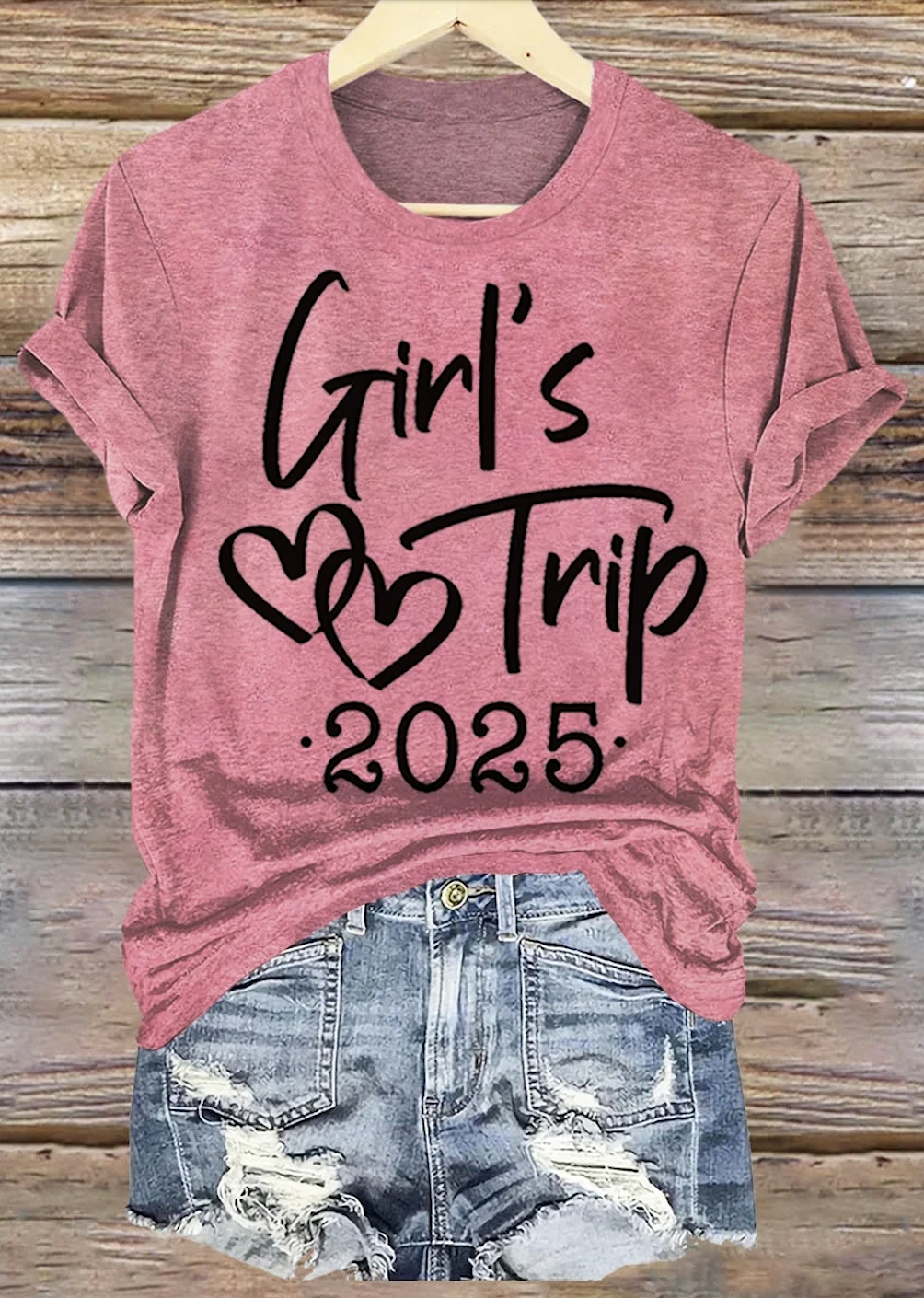 Casual Text Letters Crew Neck Short Sleeve T-shirt