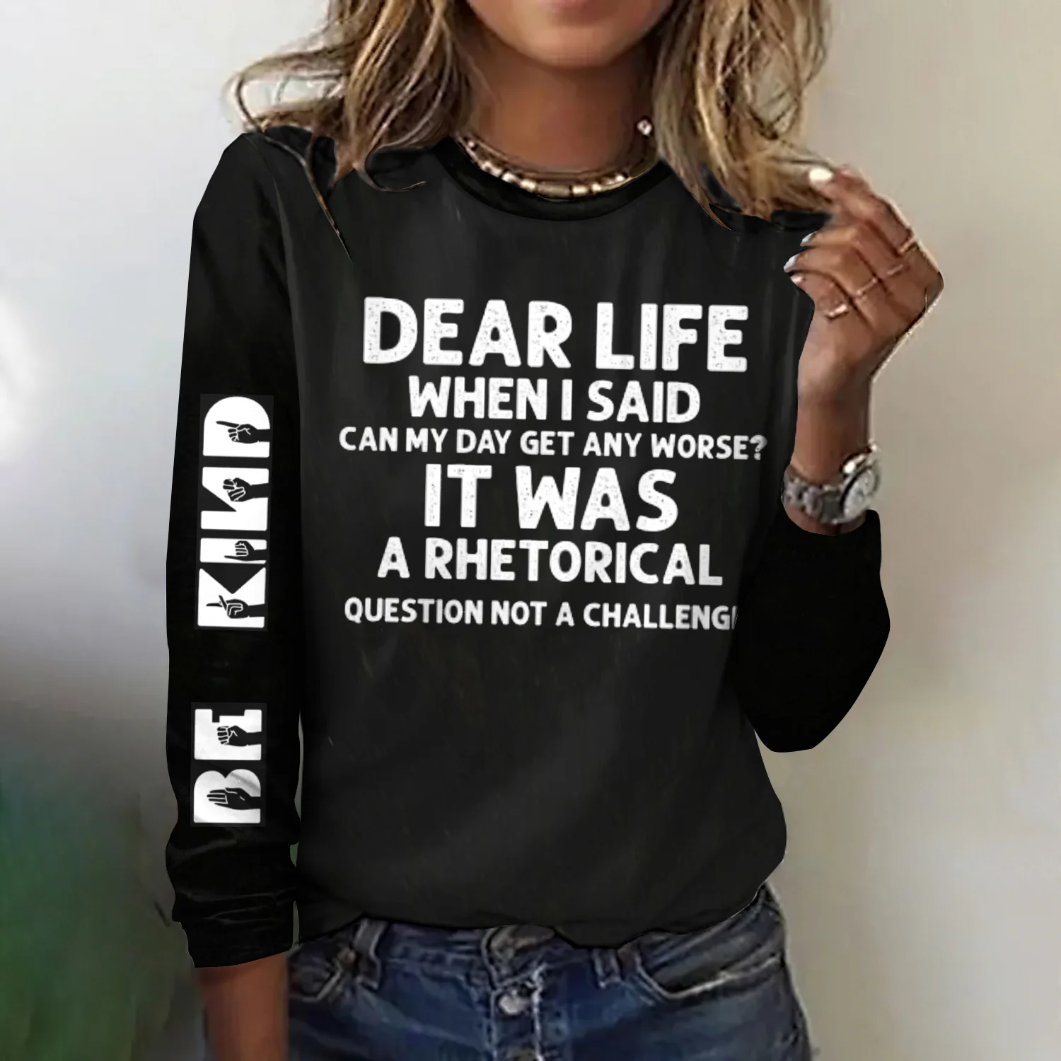 Casual Text Letters Crew Neck Short Sleeve T-shirt