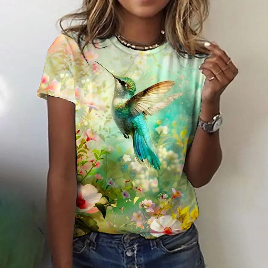 Casual Floral Crew Neck Short Sleeve T-shirt
