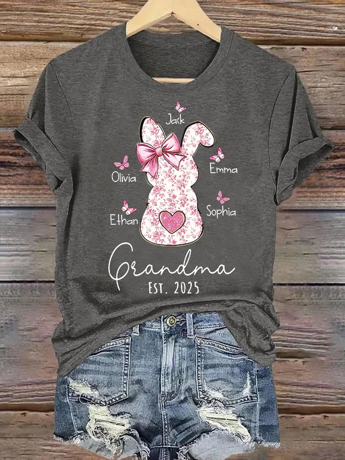 Casual Animal Crew Neck Short Sleeve T-shirt