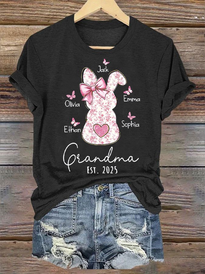 Casual Animal Crew Neck Short Sleeve T-shirt