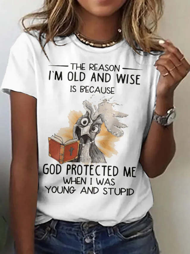 Casual Floral Crew Neck Short Sleeve T-shirt