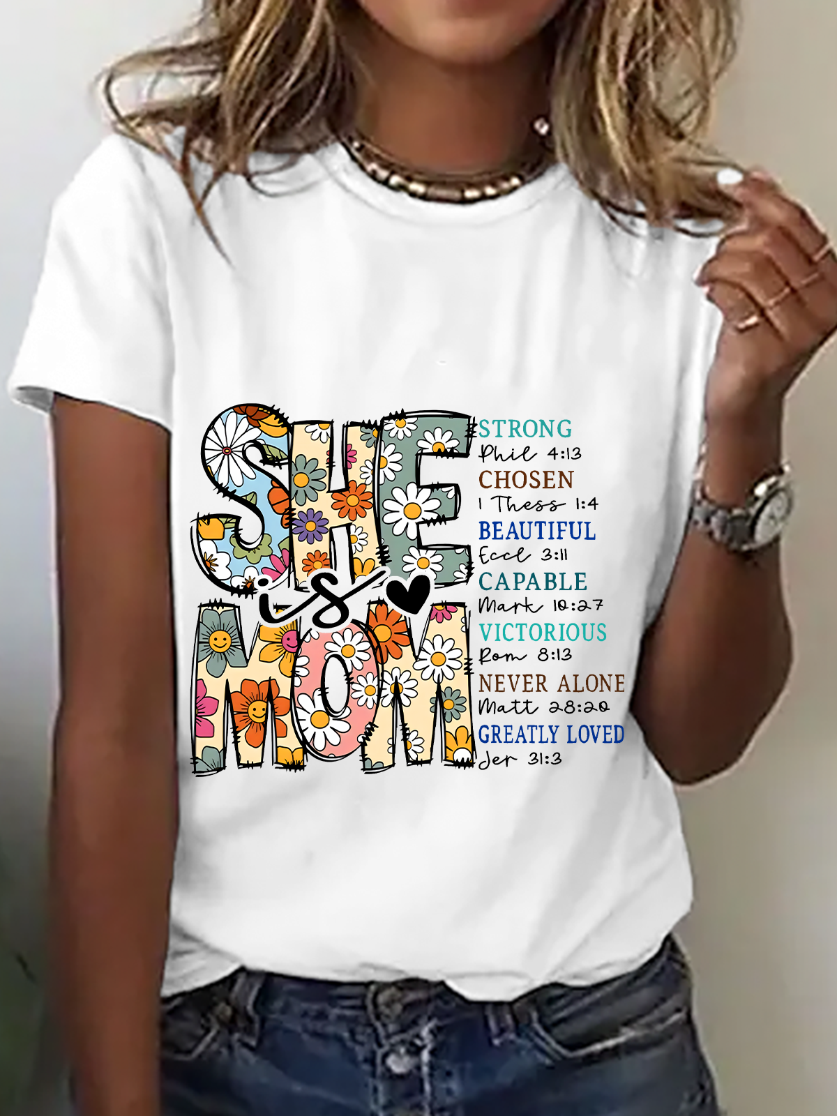 Casual Text Letters Crew Neck Short Sleeve T-shirt