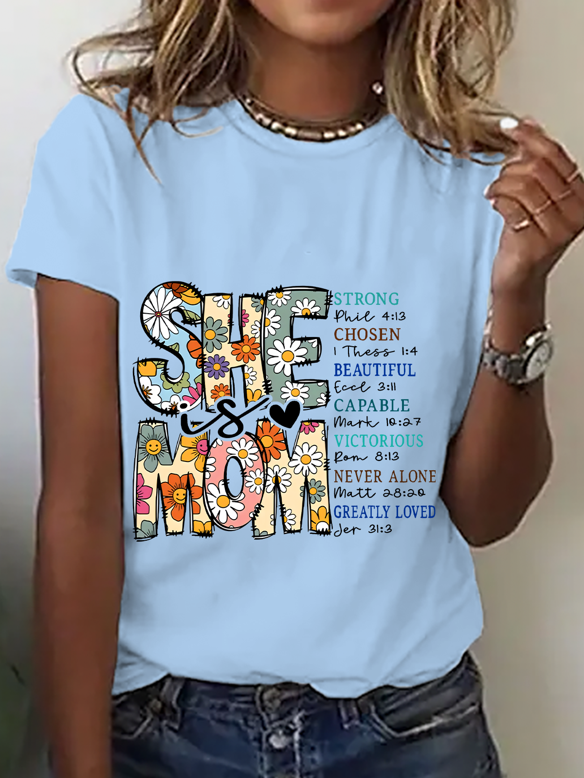 Casual Text Letters Crew Neck Short Sleeve T-shirt