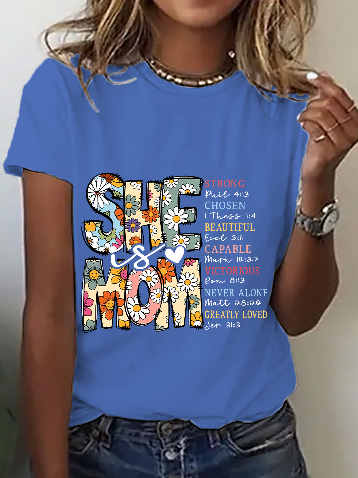 Casual Text Letters Crew Neck Short Sleeve T-shirt