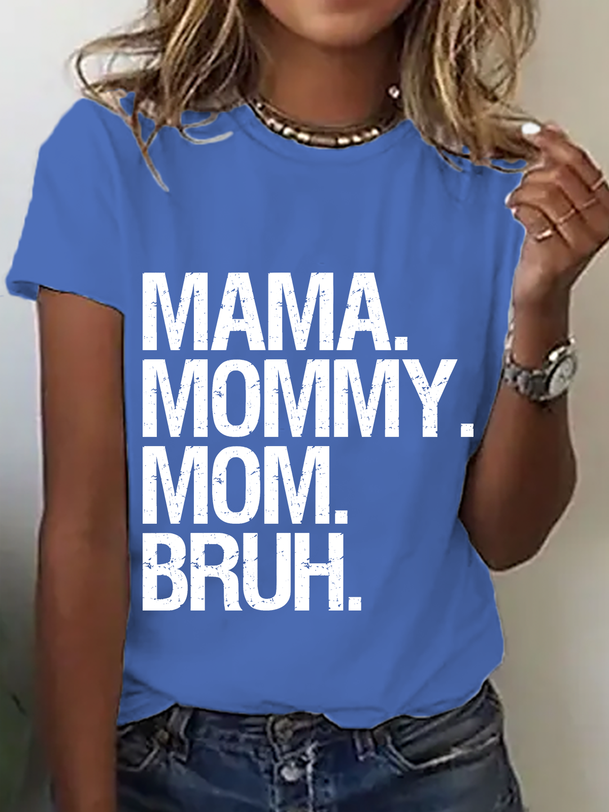 Casual Text Letters Crew Neck Short Sleeve T-shirt