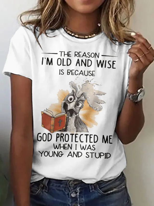 Casual Floral Crew Neck Short Sleeve T-shirt