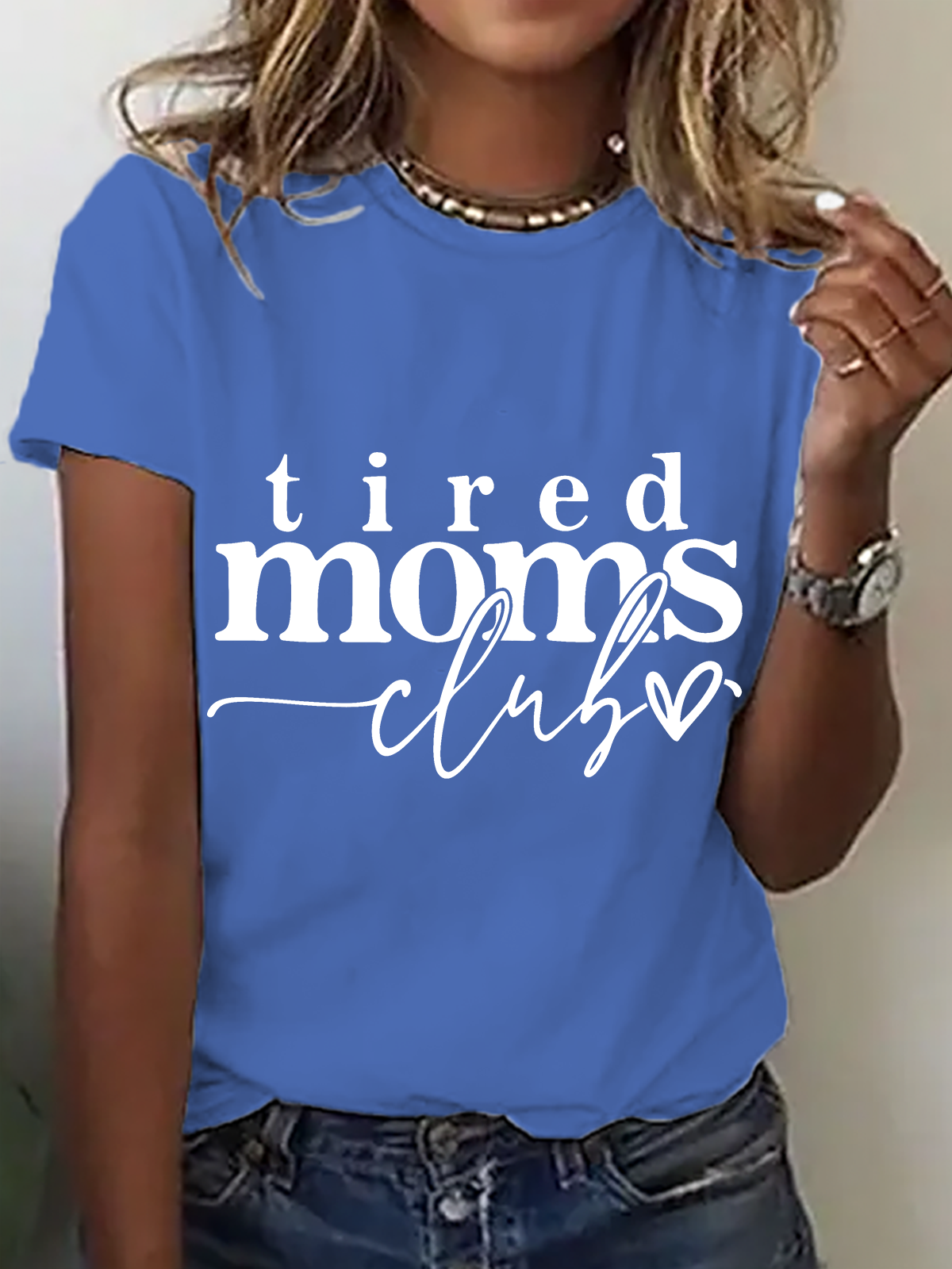 Casual Text Letters Crew Neck Short Sleeve T-shirt