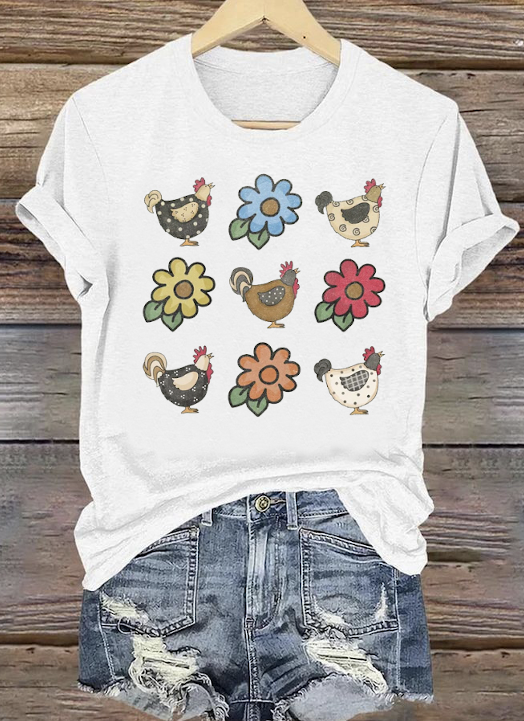 Casual Animal Crew Neck Short Sleeve T-shirt