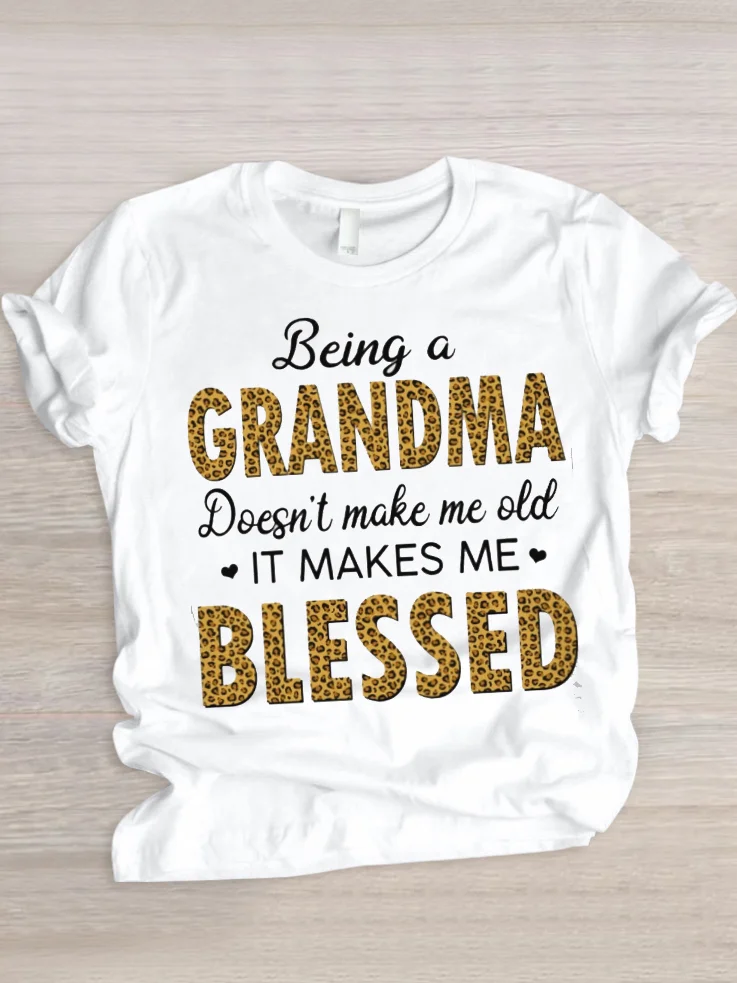 Casual Text Letters Crew Neck Short Sleeve T-shirt