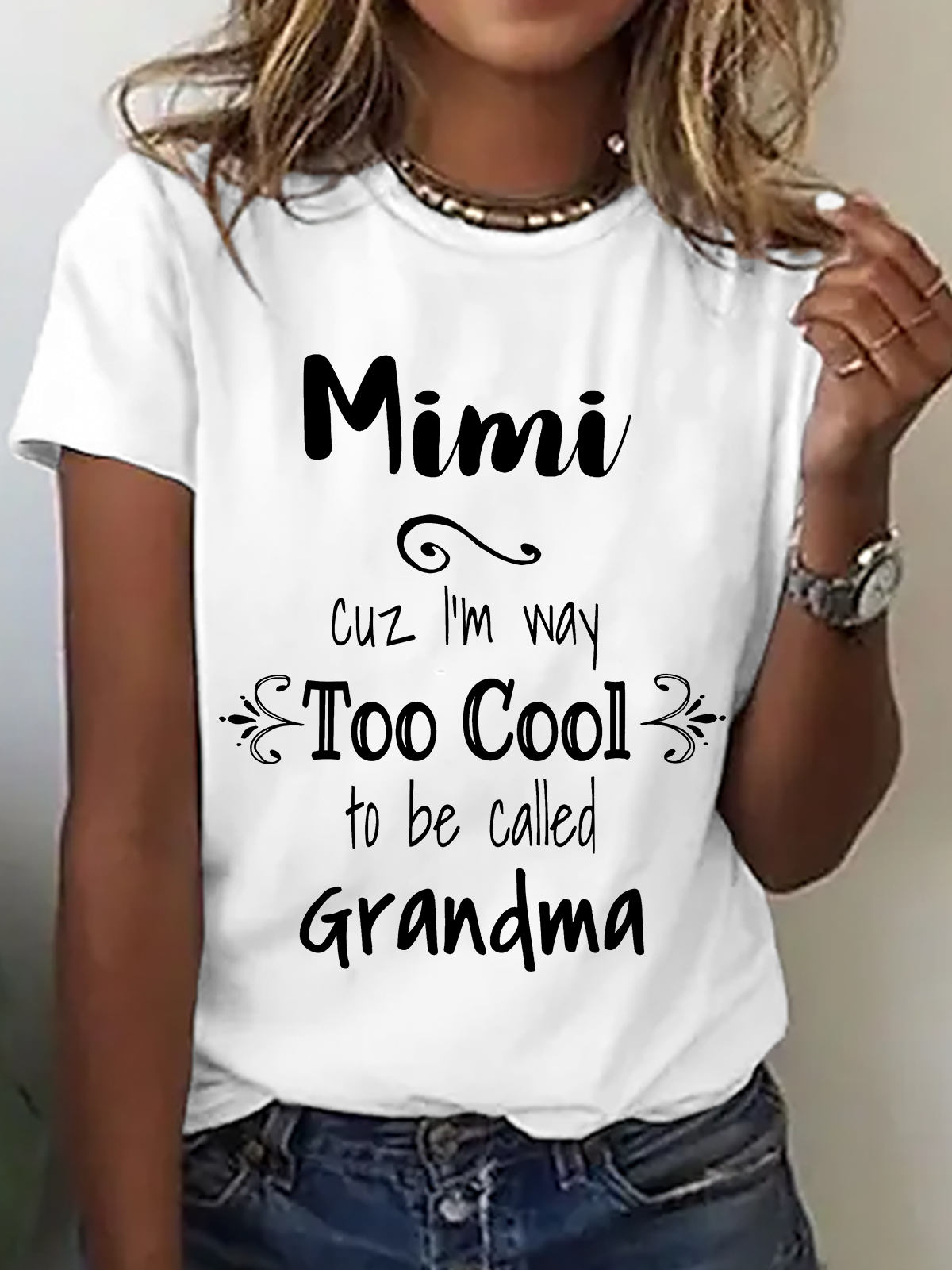 Casual Text Letters Crew Neck Short Sleeve T-shirt