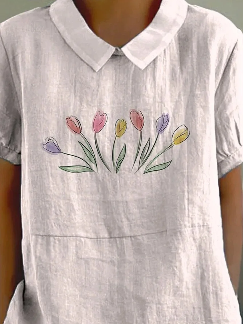 Women Tulip Casual Women's Day Blouse