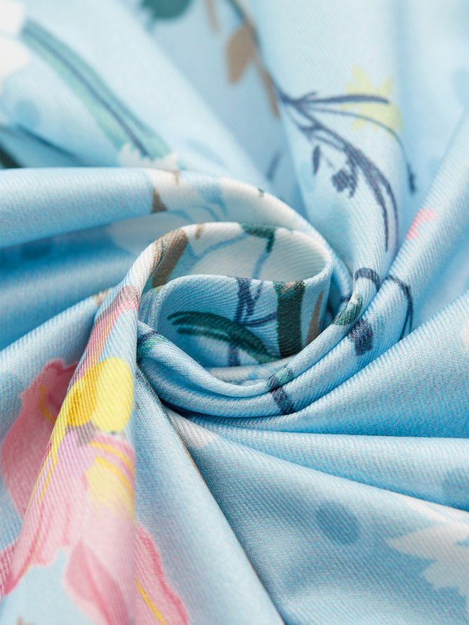 Casual Floral V Neck Sleeveless T-shirt