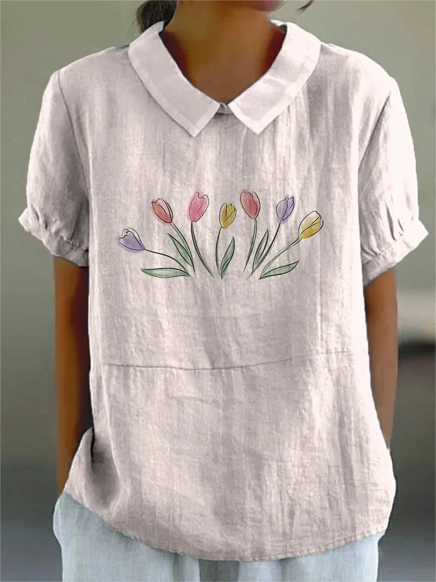 Women Tulip Casual Women's Day Blouse