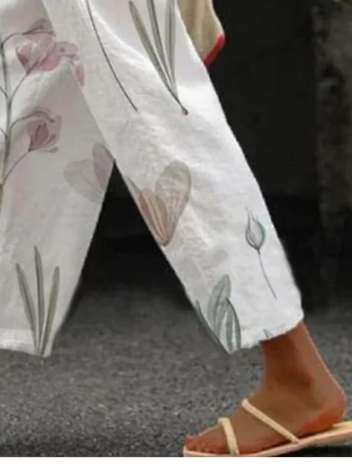 Women Casual Floral Art Print Comfy Long Pants