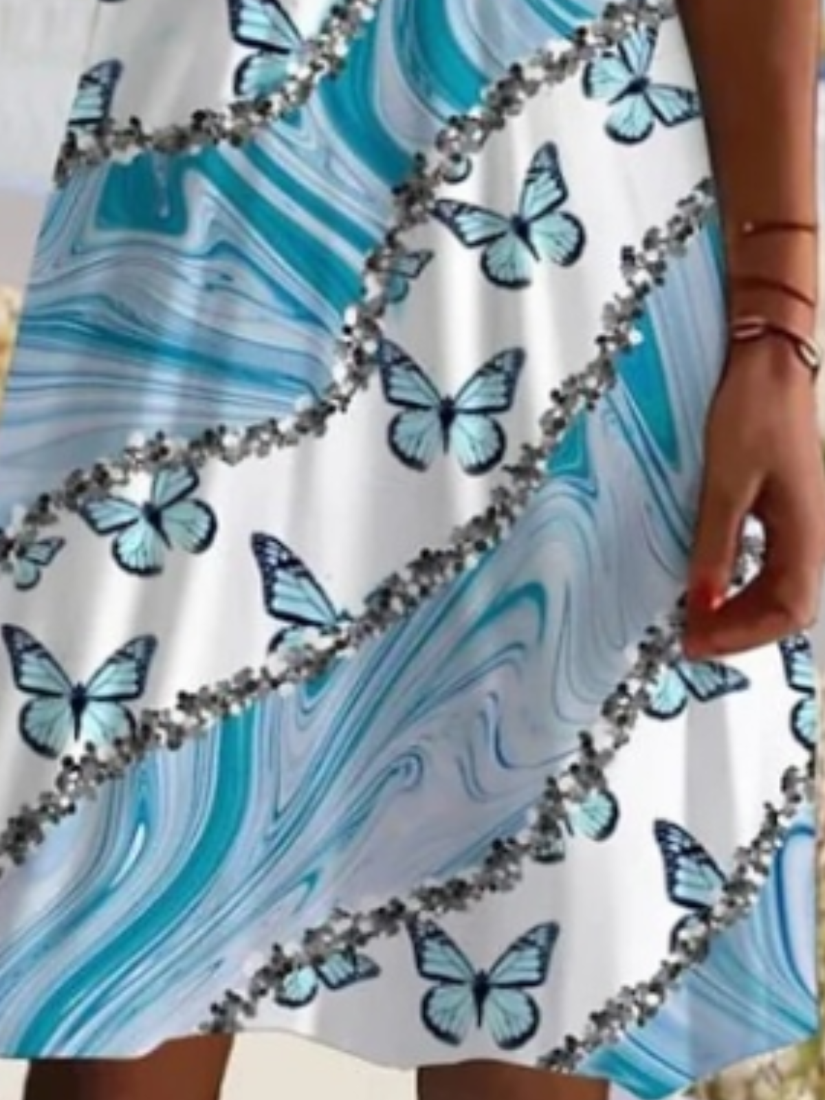 Elegant Tropical Hawaiian Floral Summer Comfy Casual Midi Dress