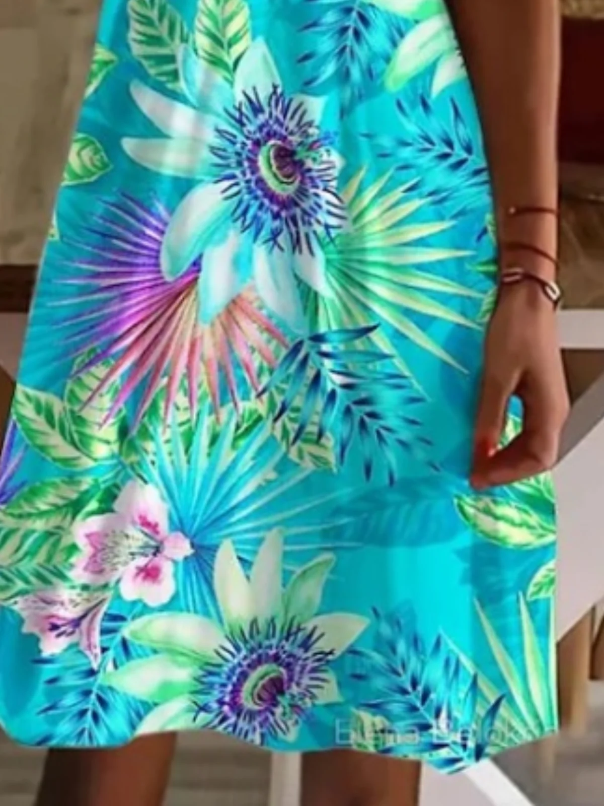 Sundress Vacation Floral Graphic Comfy Casual Midi Dress