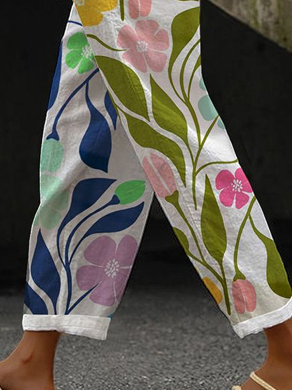 Casual Floral Long Printing Pant