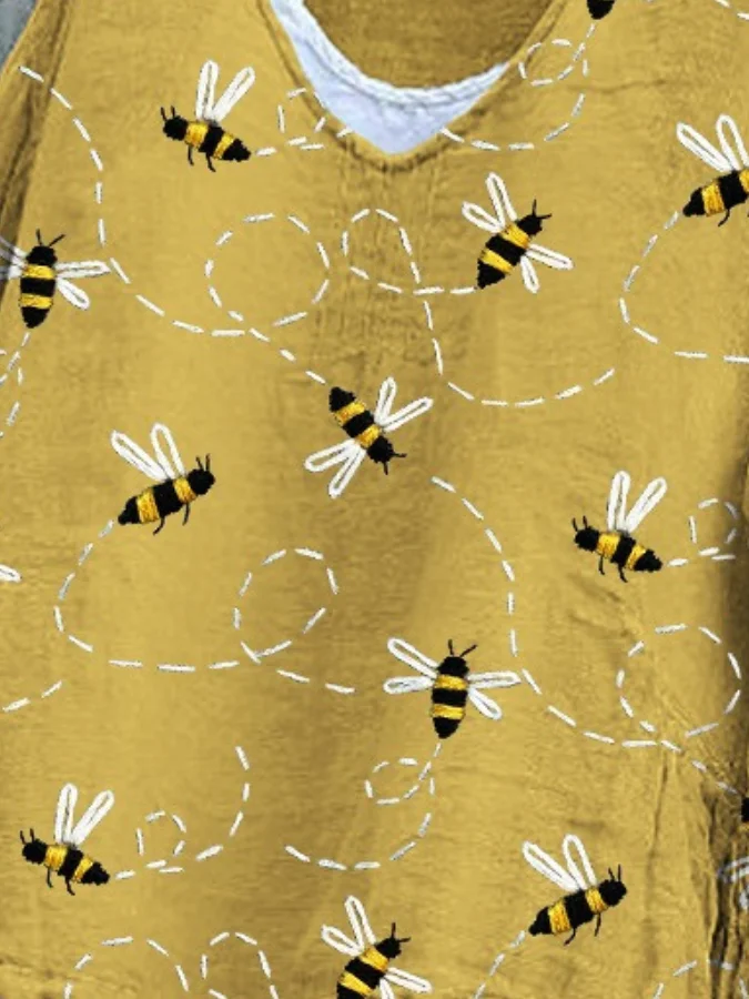 Vintage Animal V Neck Long Sleeve T-shirt