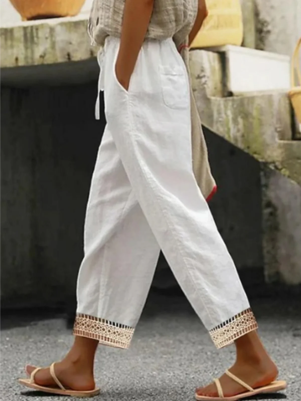 Women Casual Plain Daily Comfy Long Pants