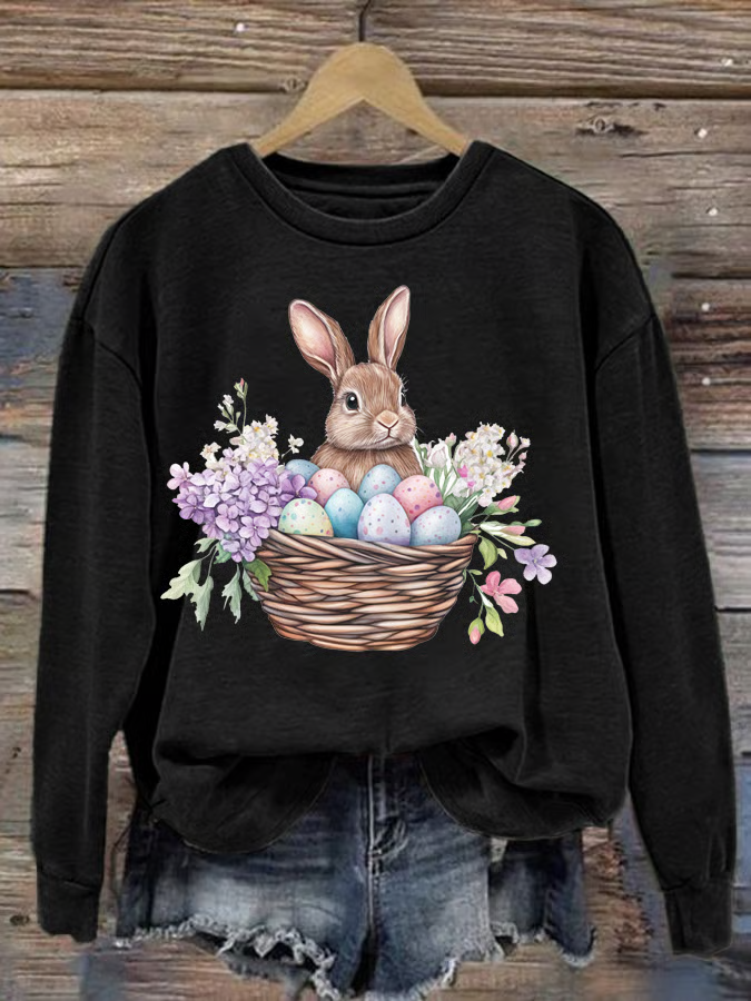 Casual Crew Neck Easter (rabbit) Sweatshirt