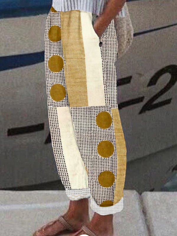 Casual Geometric Long Pant