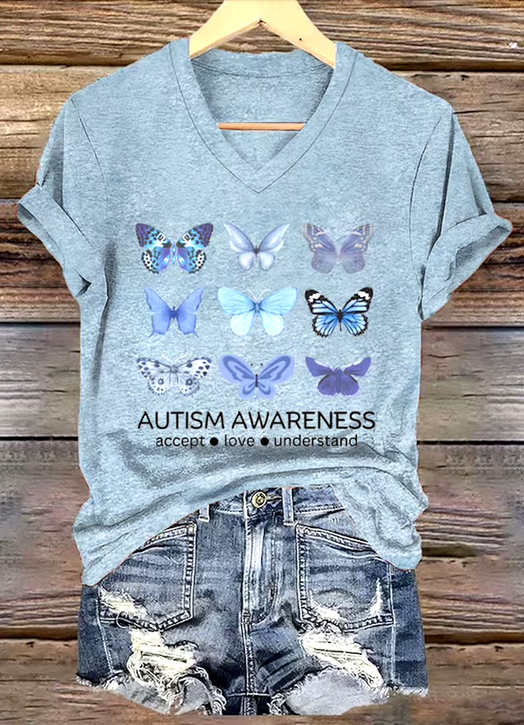 Casual Animal V Neck Short Sleeve T-shirt